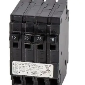 Two 15A Single-Pole Breakers and One 25A Double-Pole