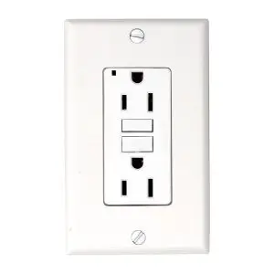 Ground Fault Interrupter Receptacle with Plate - White