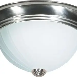 13" Flush 2 Light Frosted Glass - Brushed Nickel