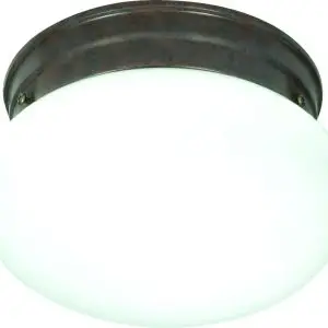 8" 1 Light Mushroom White Glass - Old Bronze