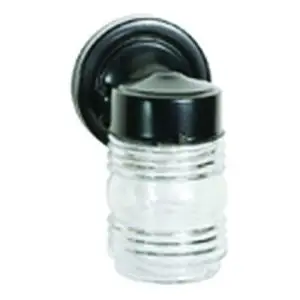 6" Jelly Jar Light with Clear Glass - Black
