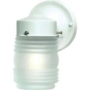6" Jelly Jar Light with Frosted Glass - White