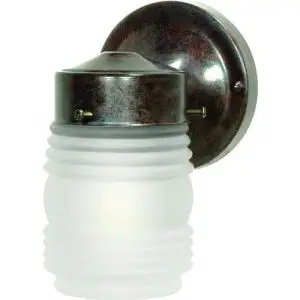 6" Jelly Jar Light with Frosted Glass - Old Bronze