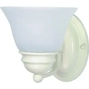 7" Vanity 1 Light Textured - White