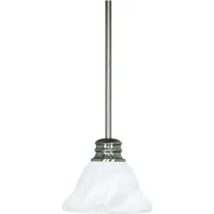 7" Mini Pendant Alabaster Glass - Brushed Nickel