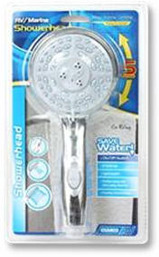 RV Shower Head - Chrome - 5 Function, OFF & ON SWITCH