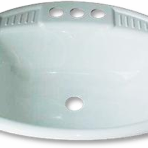 16 X 20 Lavatory Sink (Plastic) - Oval/Rectangle - Bone
