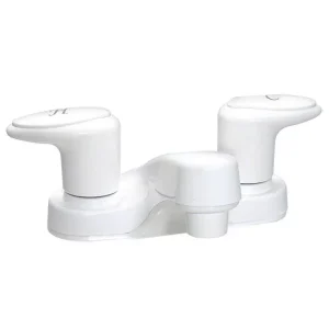 4" Lavatory Faucet - Plastic Underbody, Plastic Stems - White