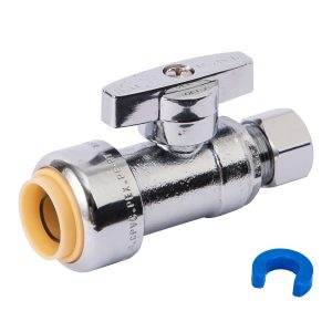 1/2" x 3/8" straight stop valve-Brass
