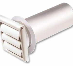 Dryer Vent Hood - White - Louvered