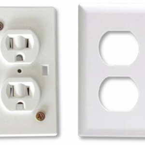 Self Contained Receptacle (Plate Only) - White