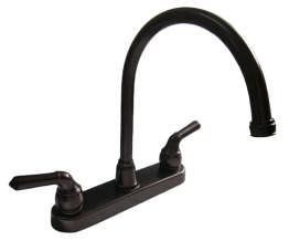 8" Goose Neck Kitchen Faucet - Brushed Nickel - No Sprayer-Plastic