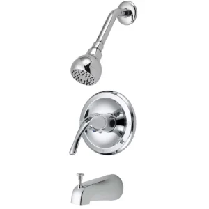 ANTI-SCALD TUB/SHOWER DIVERTER-METAL-GUN METAL-CHROME