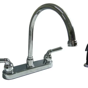 Goose neck non-metallic Chrome kitchen faucet with teapot levers, Plastic