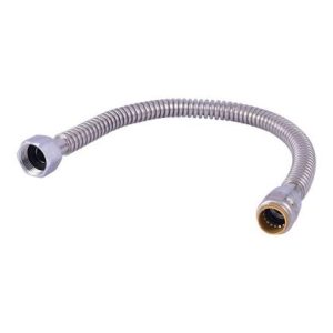 24" faucet supply line, flex hose, push fitting, NO SHUT OFF